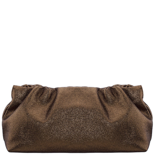Nina Shoes Thea-T Brown Stellarglow Fabric Frame Clutch