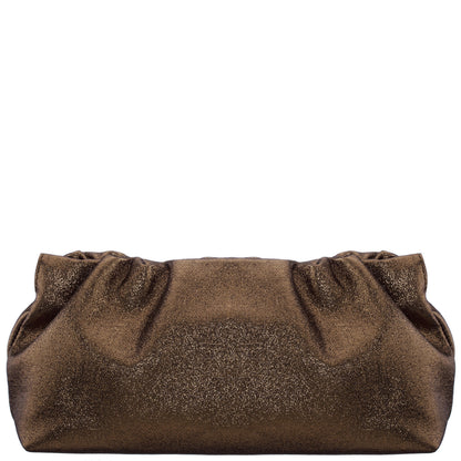 Nina Shoes Thea-T Brown Stellarglow Fabric Frame Clutch