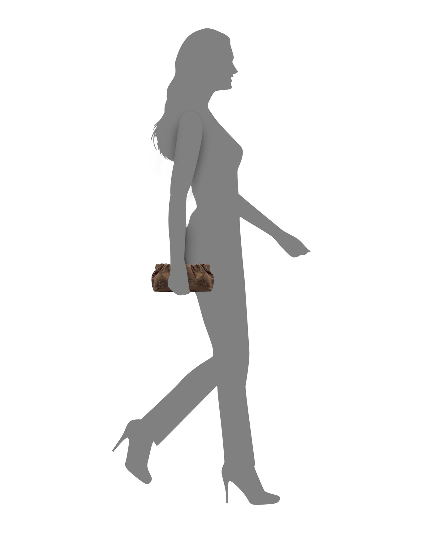 Nina Shoes Thea-T Brown Stellarglow Fabric Frame Clutch
