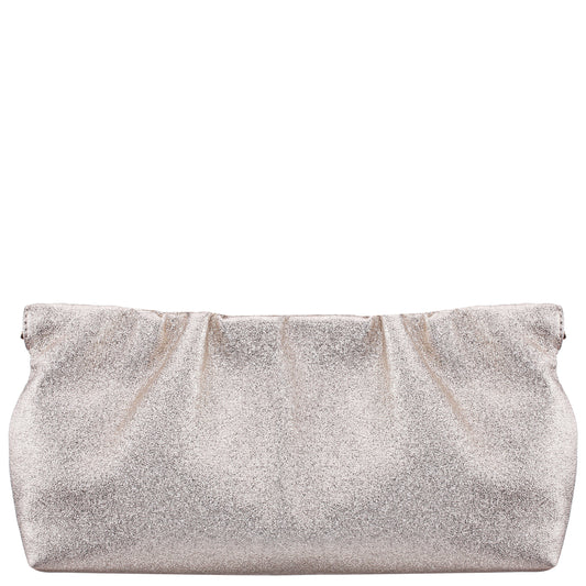 Nina Shoes Thea-T Platino Stellarglow Fabric Frame Clutch