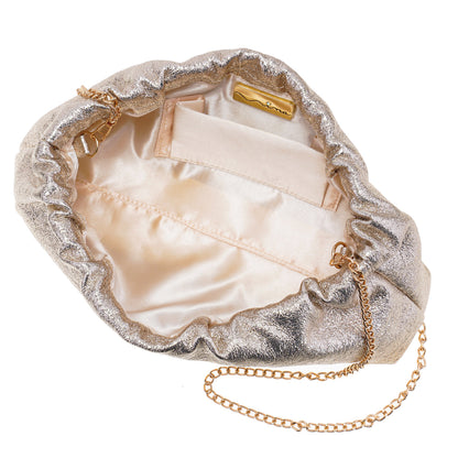 Nina Shoes Thea-T Platino Stellarglow Fabric Frame Clutch