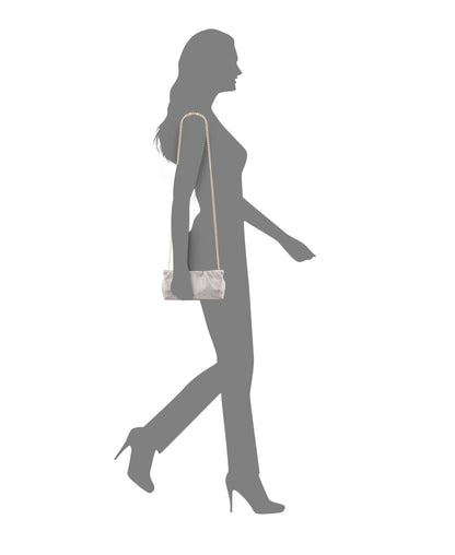 Nina Shoes Thea-T Platino Stellarglow Fabric Frame Clutch