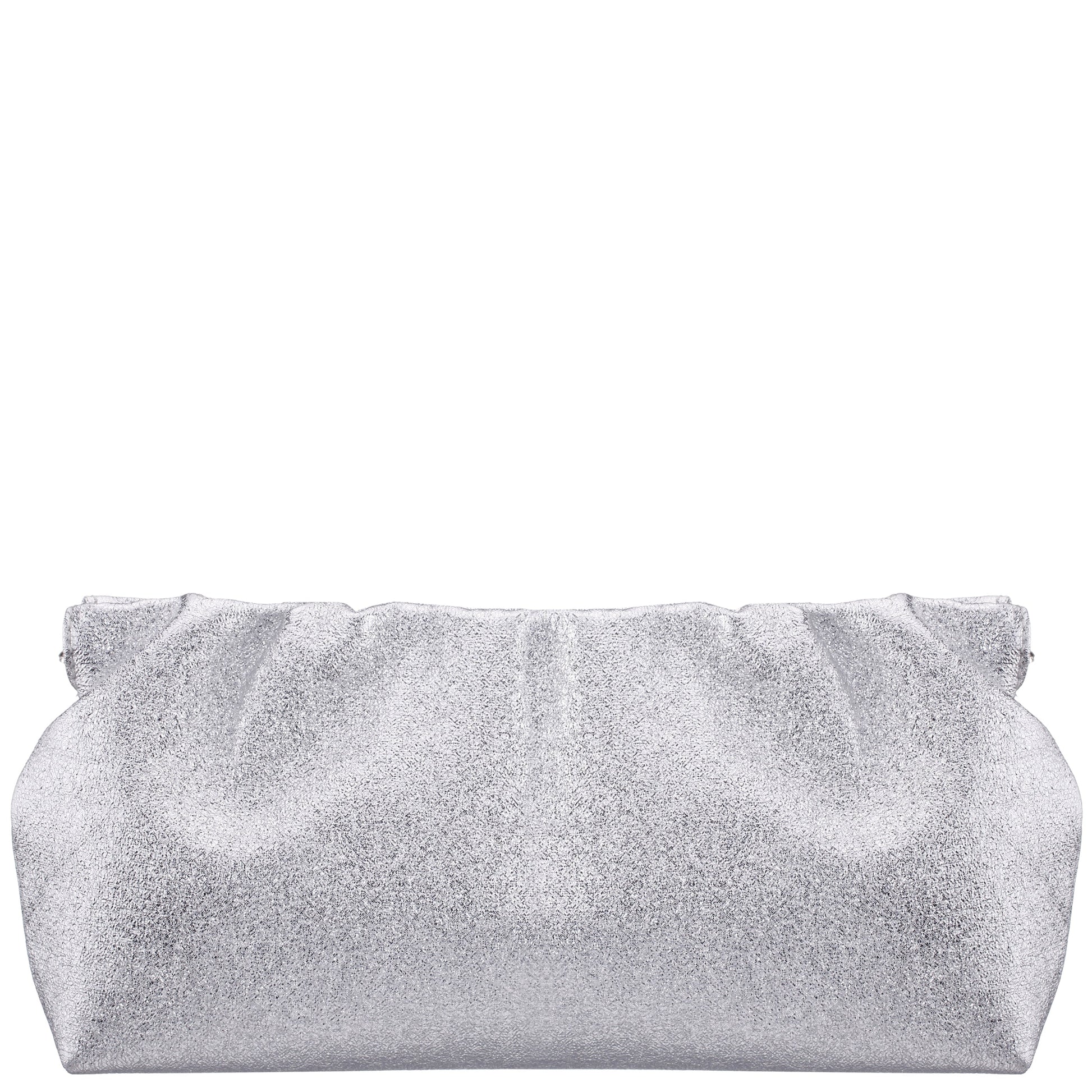 Nina Shoes Thea-T Silver Stellarglow Fabric Frame Clutch