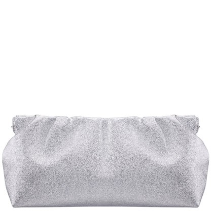 Nina Shoes Thea-T Silver Stellarglow Fabric Frame Clutch