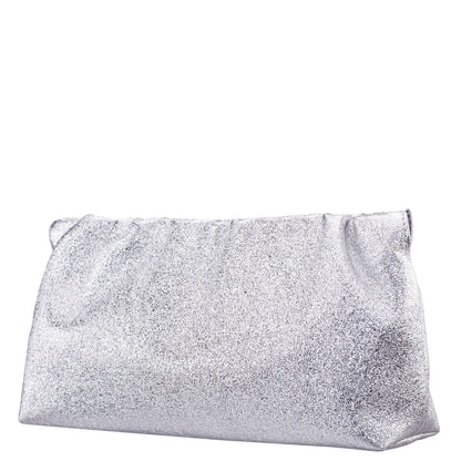 Nina Shoes Thea-T Silver Stellarglow Fabric Frame Clutch