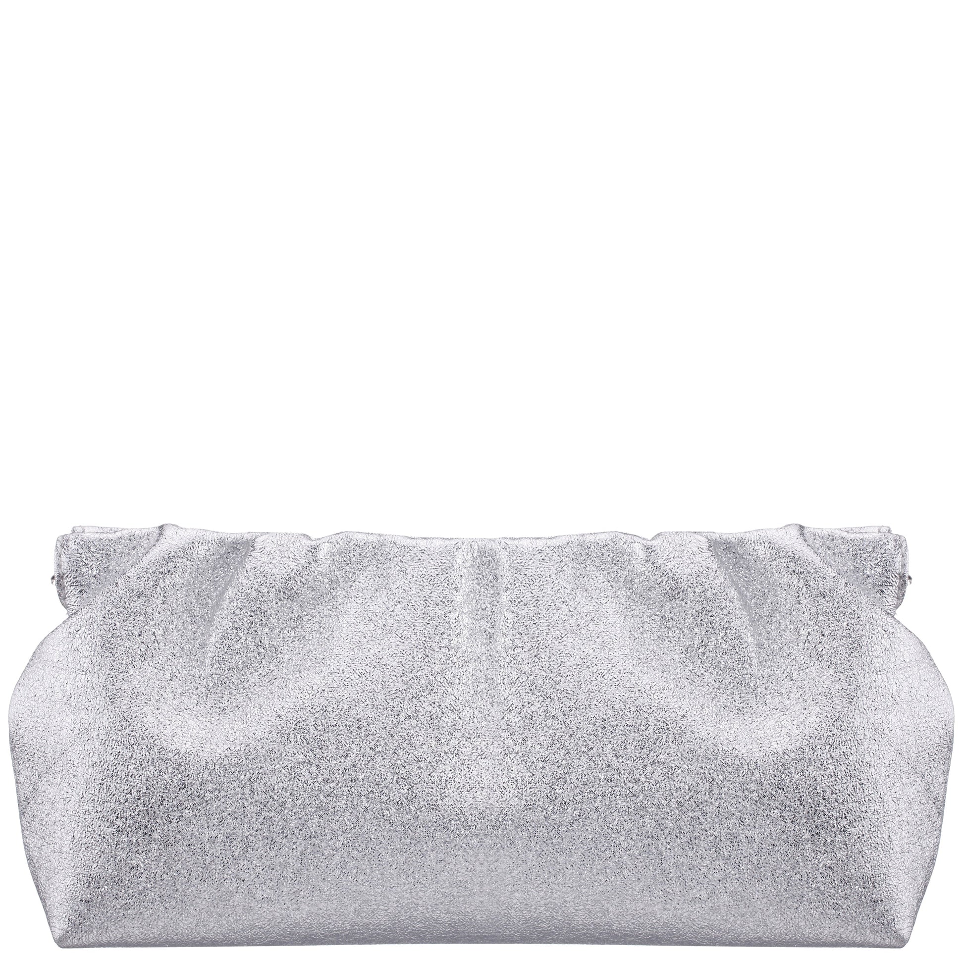 Nina Shoes Thea-T Silver Stellarglow Fabric Frame Clutch