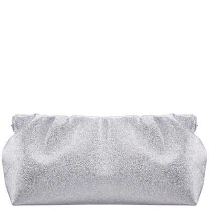 Nina Shoes Thea-T Silver Stellarglow Fabric Frame Clutch