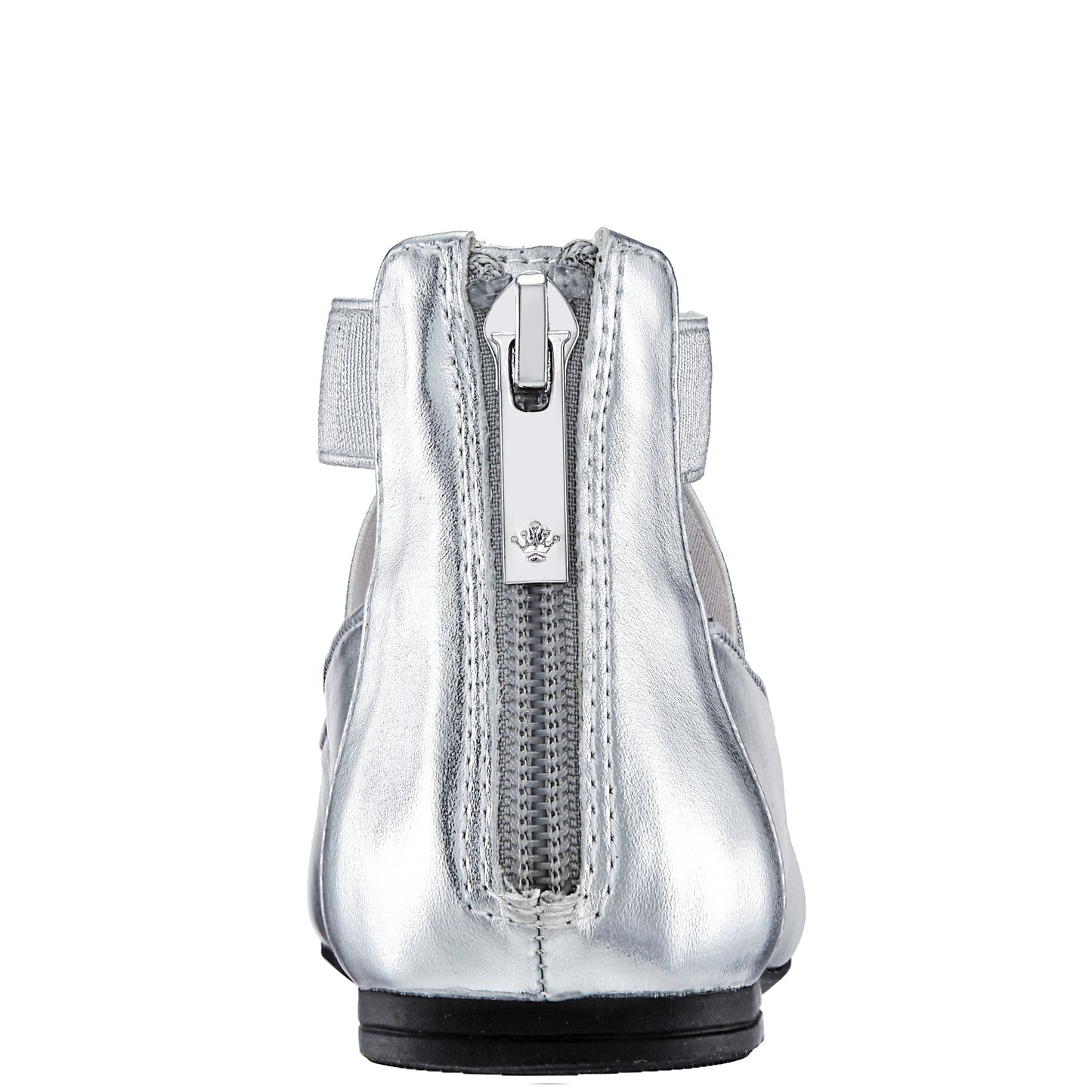Nina Shoes Girls Marissa silver metallic zip back ballet flats