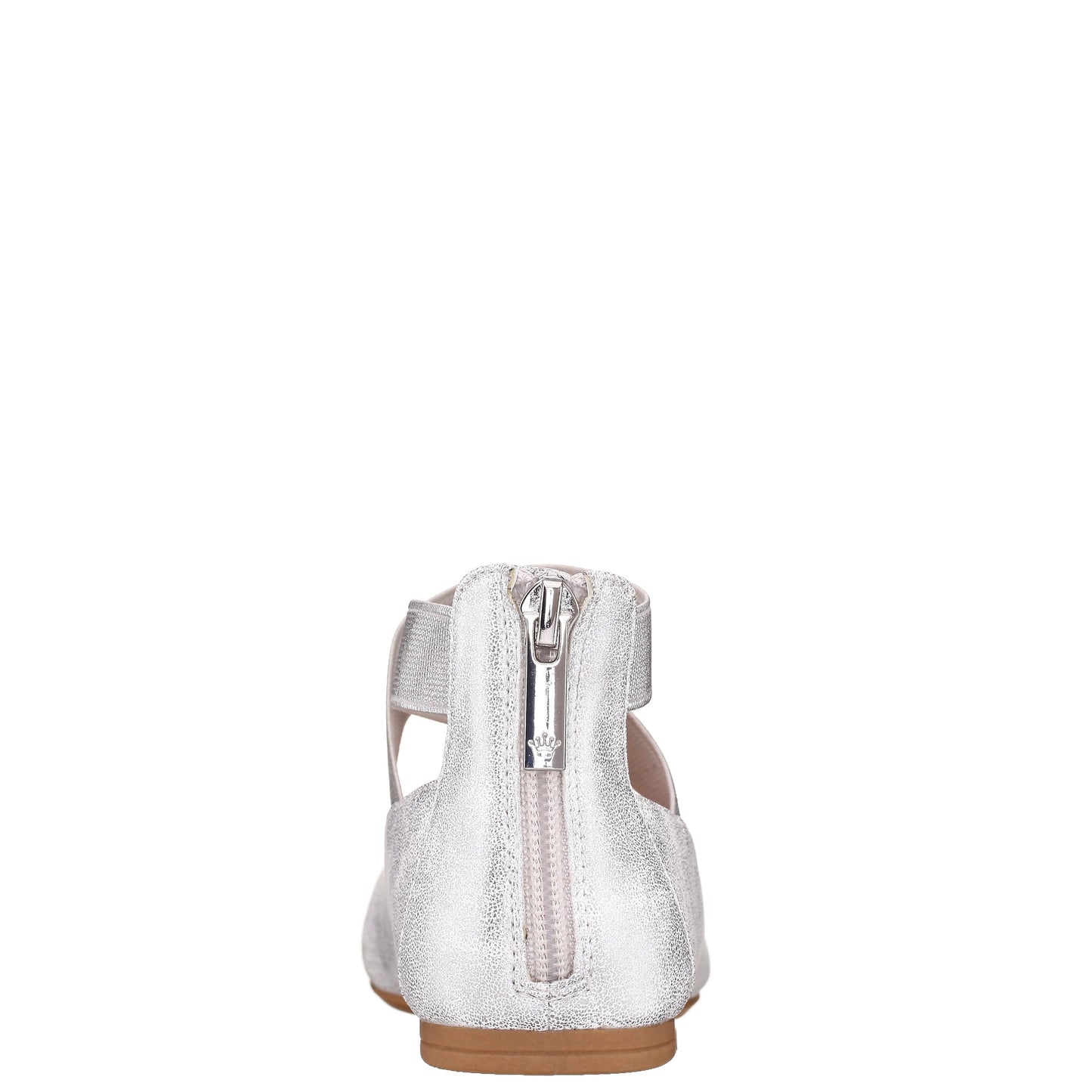 Nina Shoes Girls Marissa Silver zip back ballet flats