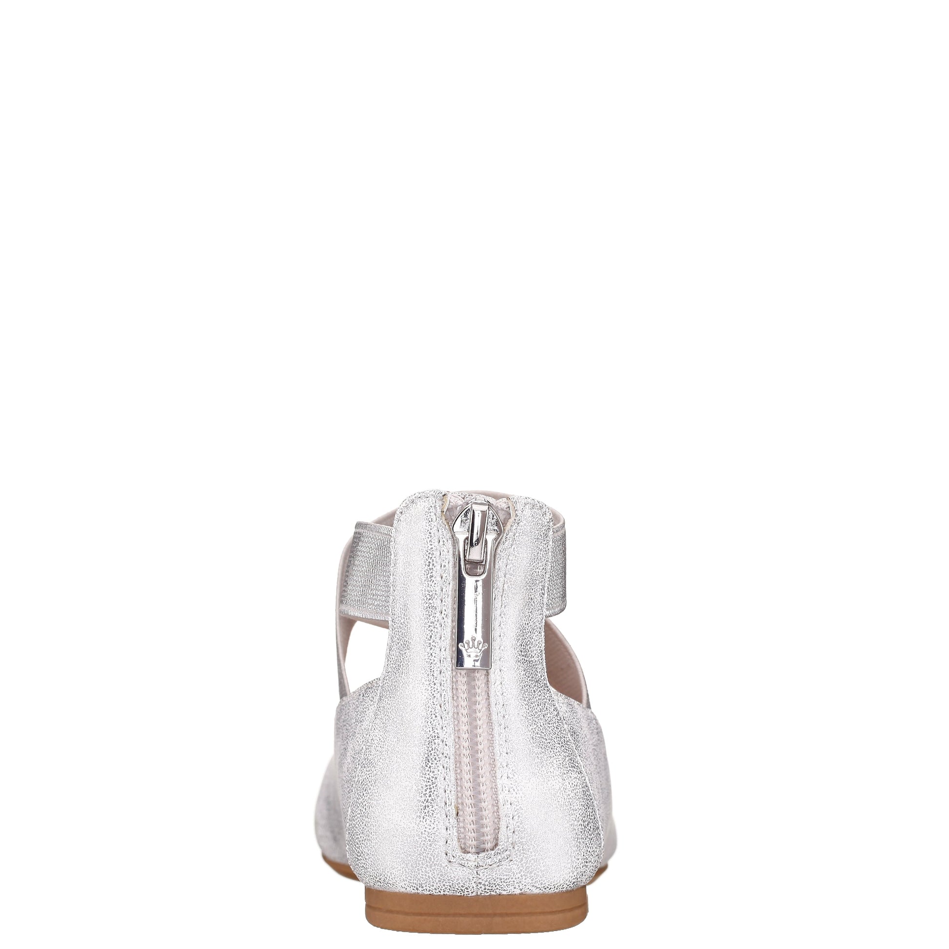 Nina Shoes Girls Marissa Silver zip back ballet flats