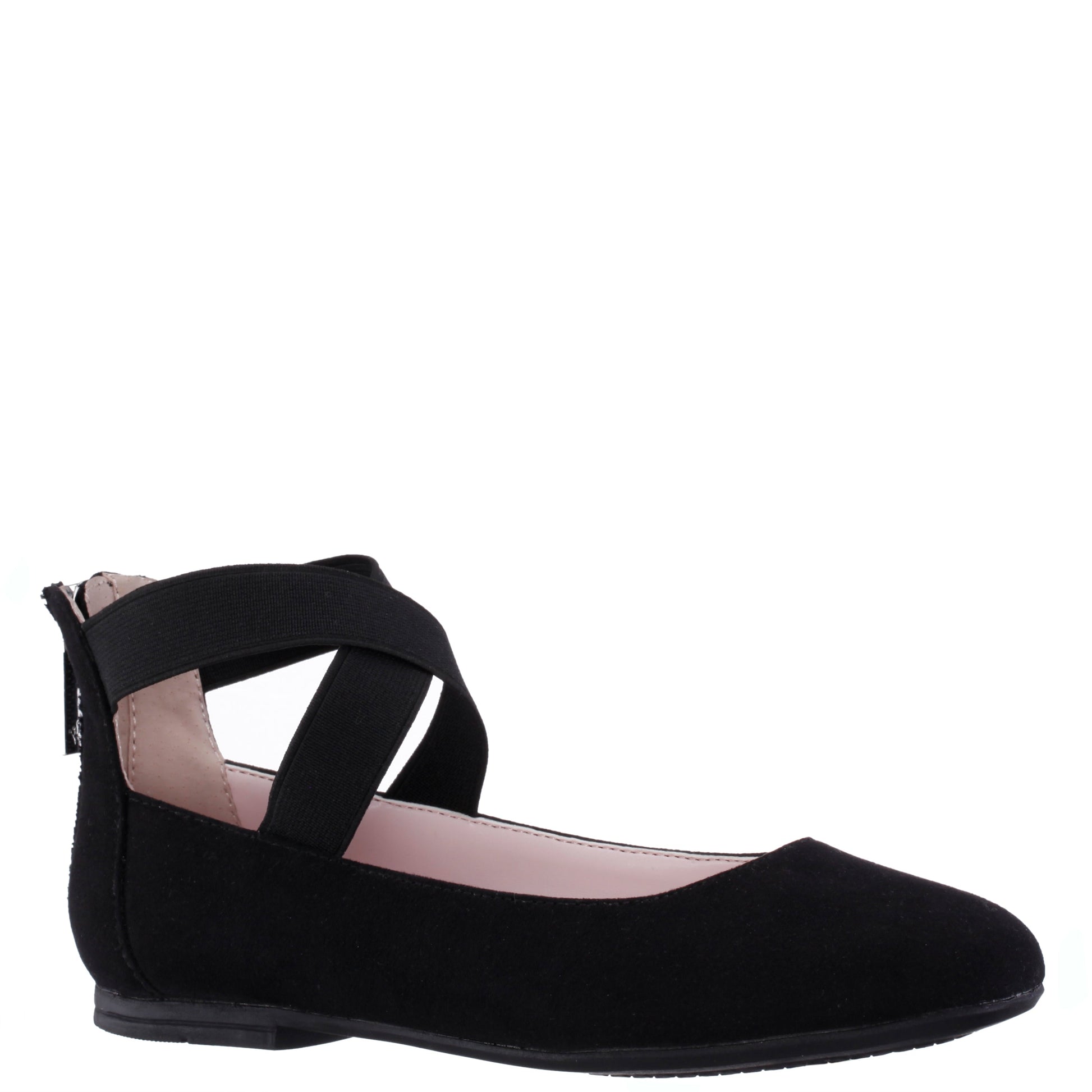 Nina Shoes Girls Marissa Black Zip Back Ballet Flats
