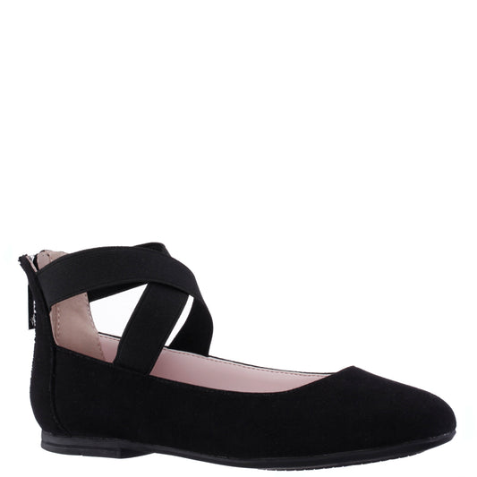 Nina Shoes Girls Marissa Black Zip Back Ballet Flats