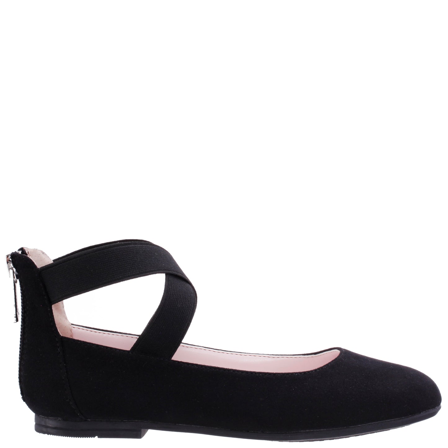 Nina Shoes Girls Marissa Black Zip Back Ballet Flats