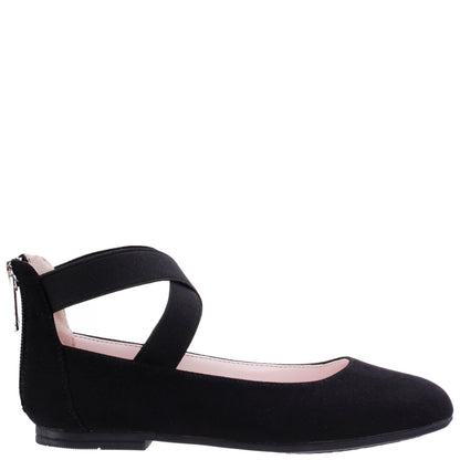 Nina Shoes Girls Marissa Black Zip Back Ballet Flats