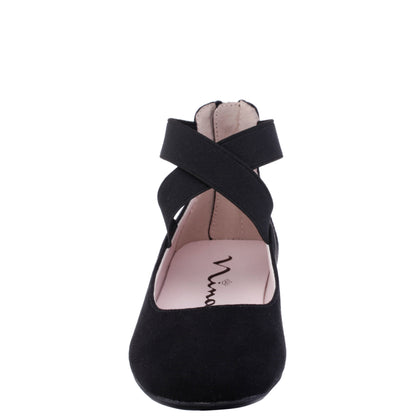 Nina Shoes Girls Marissa Black Zip Back Ballet Flats