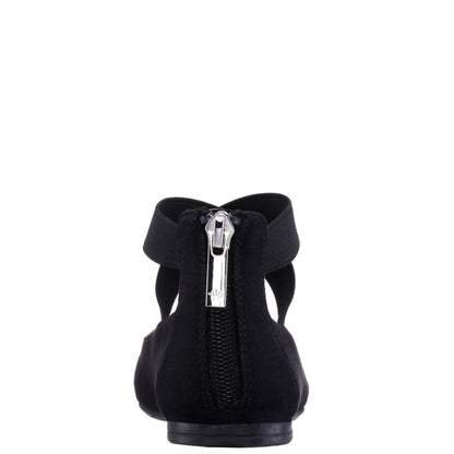 Nina Shoes Girls Marissa Black Zip Back Ballet Flats