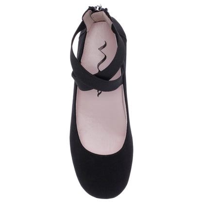 Nina Shoes Girls Marissa Black Zip Back Ballet Flats