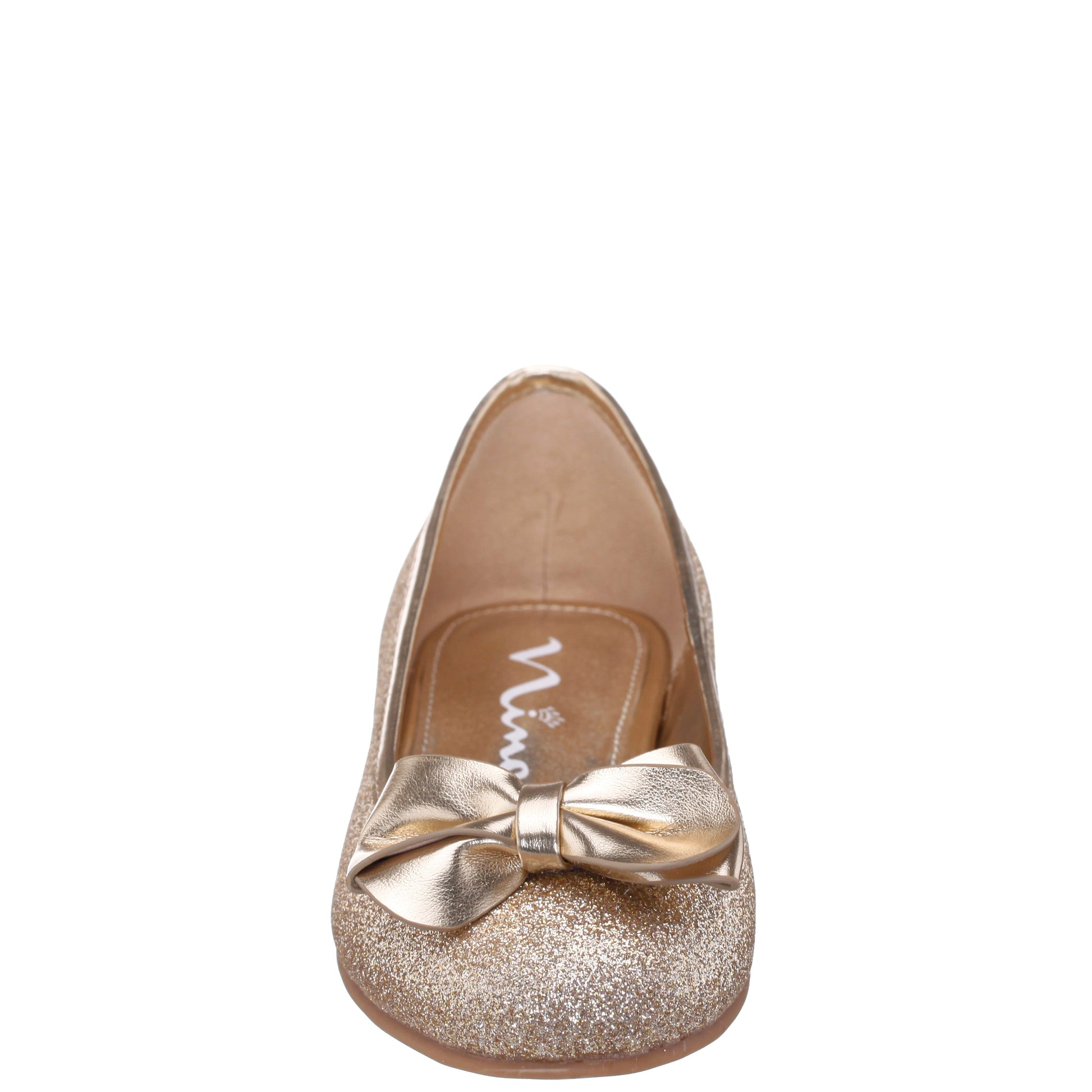 Nina Shoes Girls Rose Gold Glitter Ballet Flats