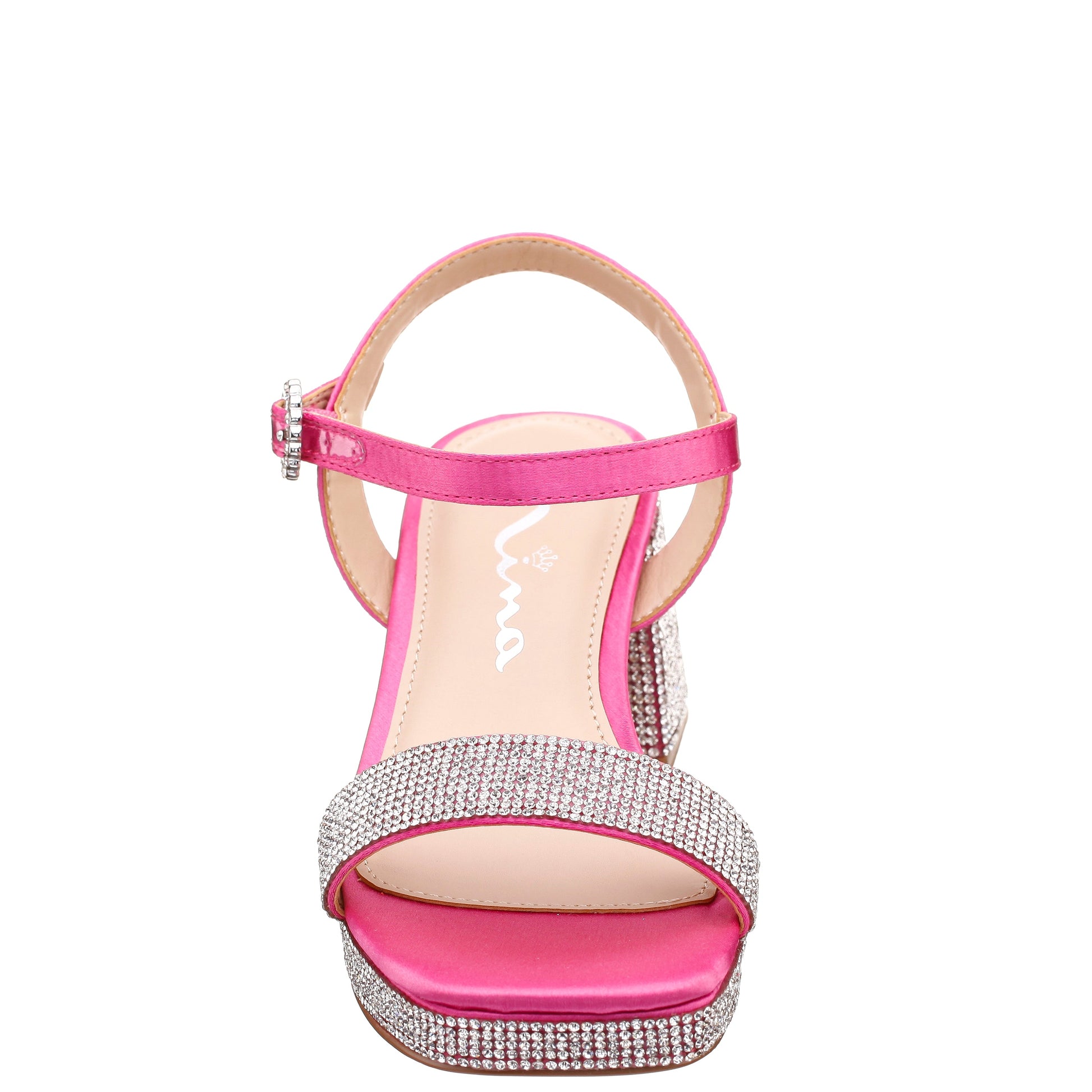 Nina Shoes Girls Marysol Pink Rhinestone Platform Dress Sandals
