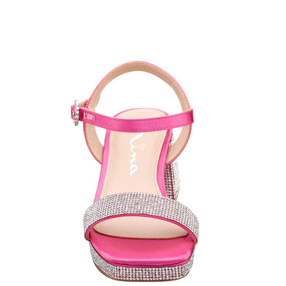 Nina Shoes Girls Marysol Pink Rhinestone Platform Dress Sandals