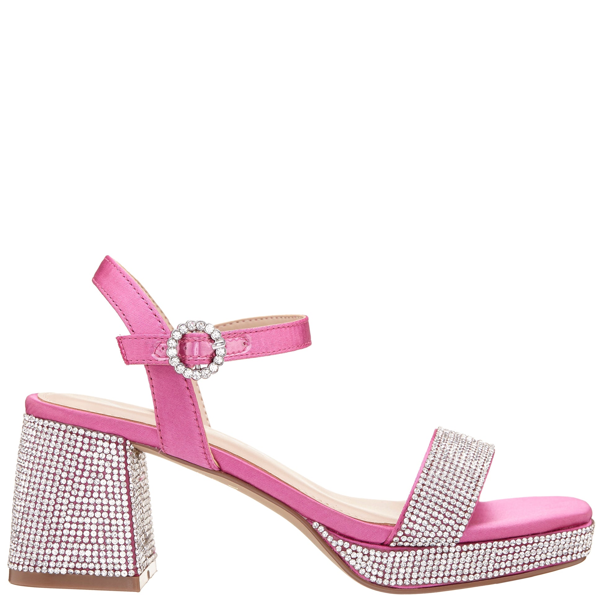 Nina Shoes Girls Marysol Pink Rhinestone Platform Dress Sandals
