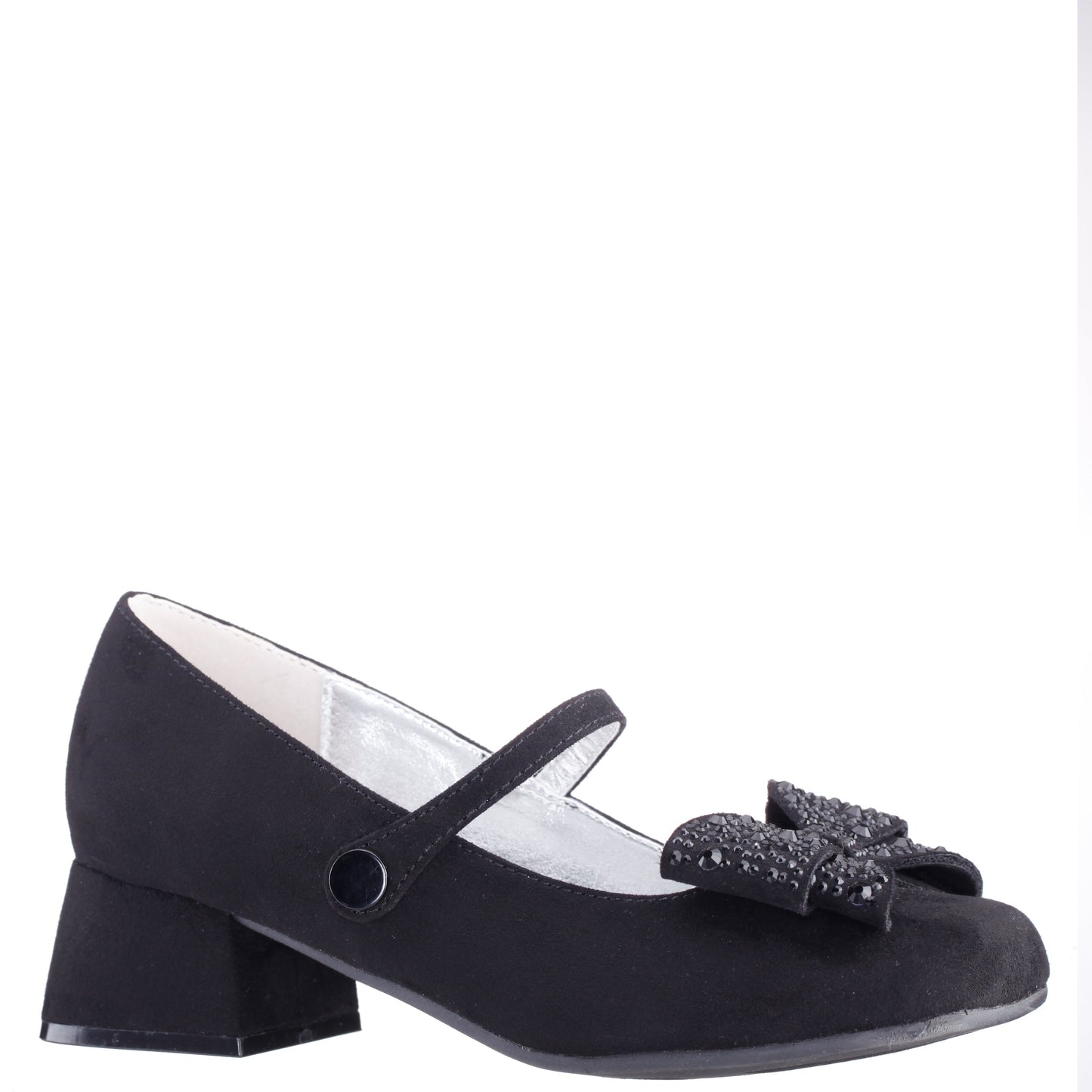 Nina Shoes Girls Nole Black Suede Mary Jane Pumps