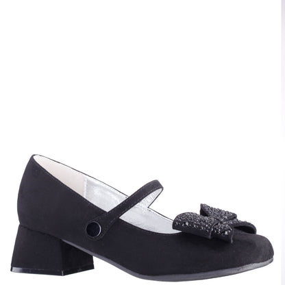 Nina Shoes Girls Nole Black Suede Mary Jane Pumps