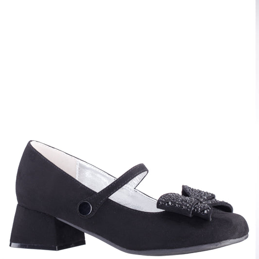 Nina Shoes Girls Nole Black Suede Mary Jane Pumps