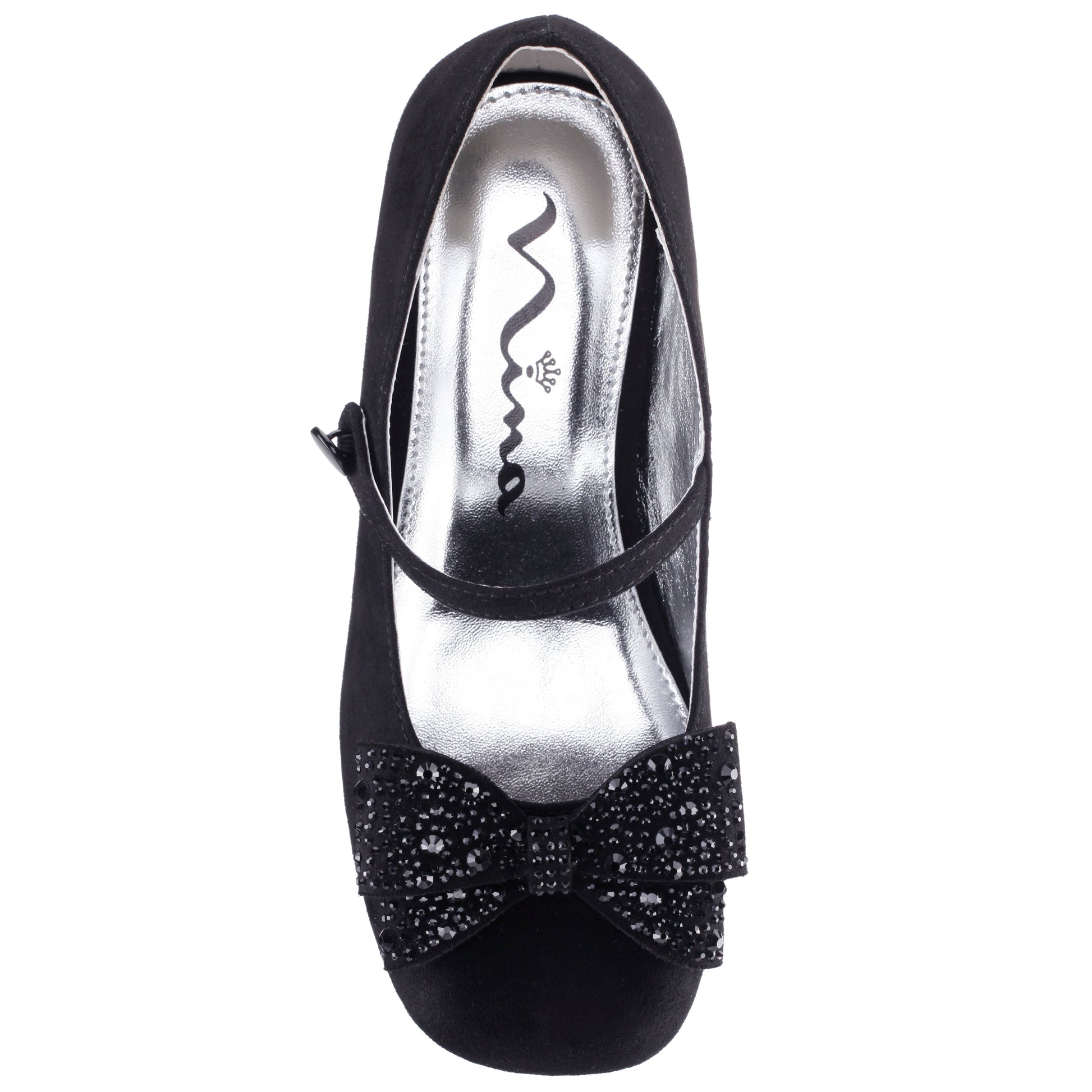 Nina Shoes Girls Nole Black Suede Mary Jane Pumps