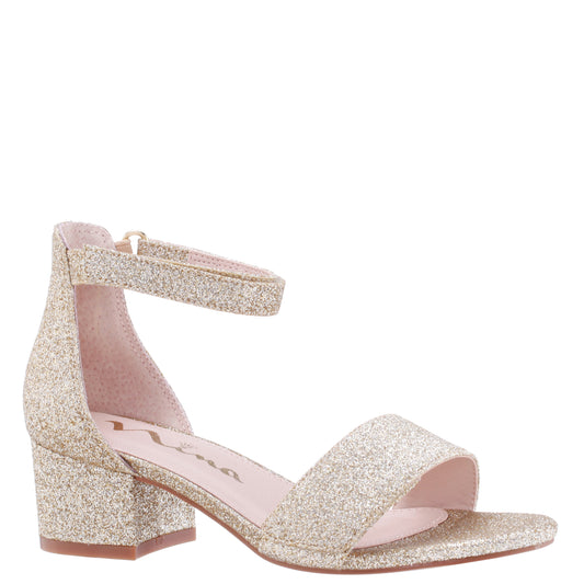 Nina Shoes Girls Rejina Gold Glitter Adjustable Dress Sandals