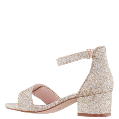 Nina Shoes Girls Rejina Gold Glitter Adjustable Dress Sandals