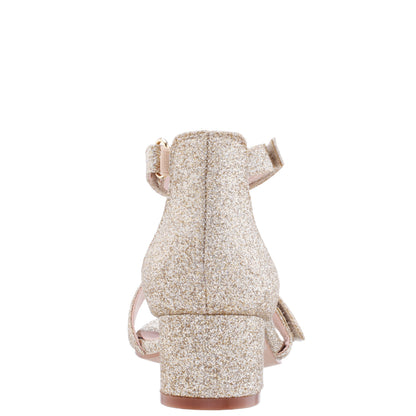 Nina Shoes Girls Rejina Gold Glitter Adjustable Dress Sandals
