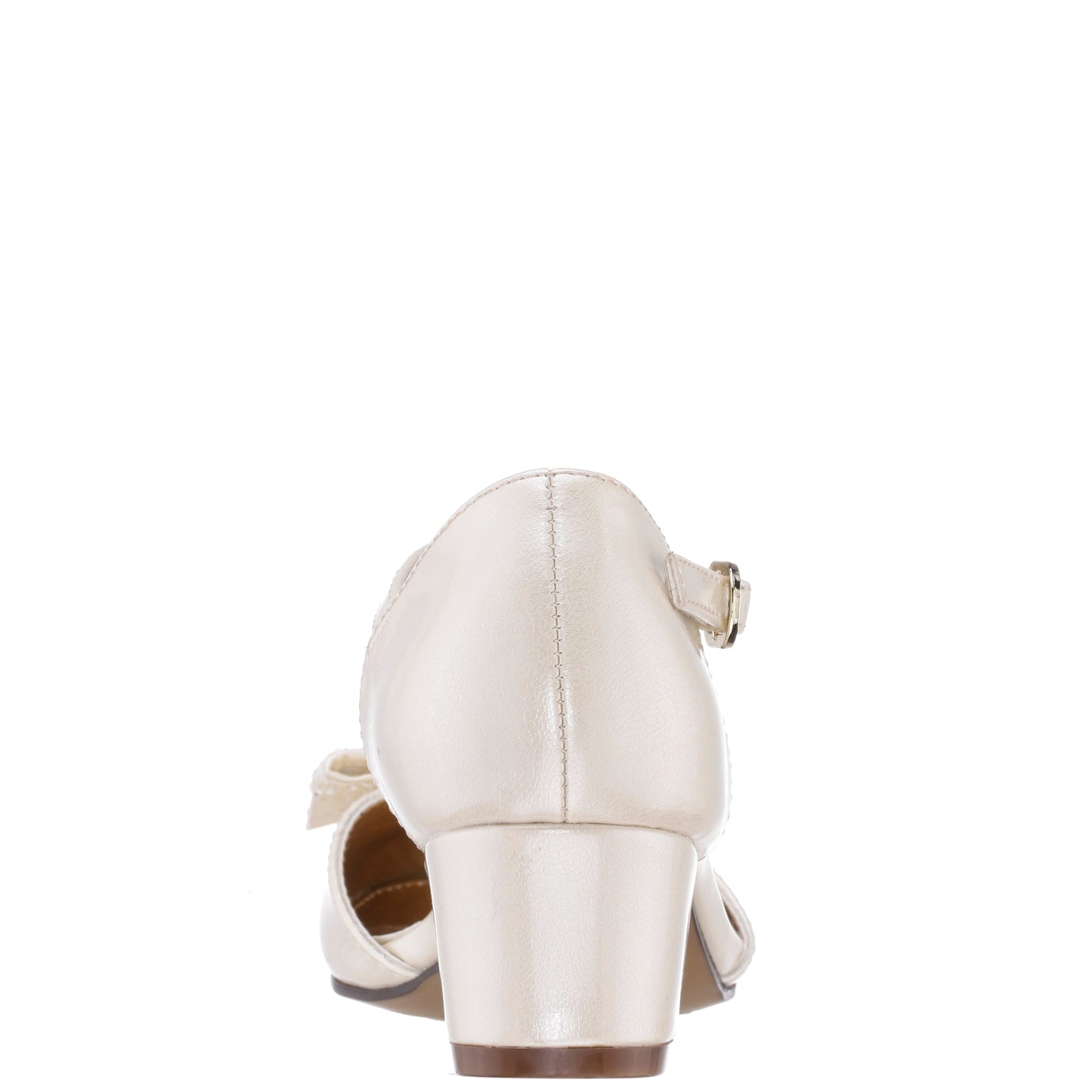 Nina Shoes Girls Lellia White T-strap Dress Shoes