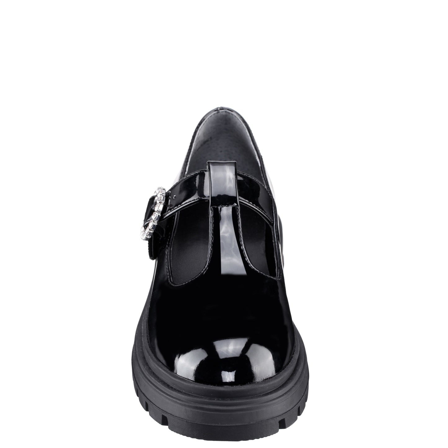 Nina Shoes Girls Stassi Black Patent T-strap school shoe