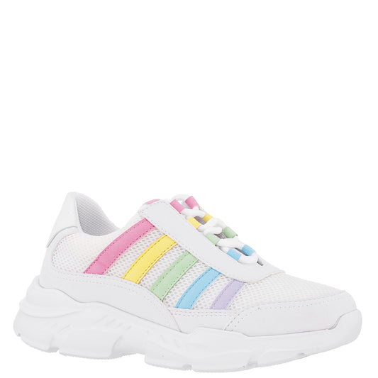 Nina Shoes Girls Martine White Mesh Low Top Sneaker