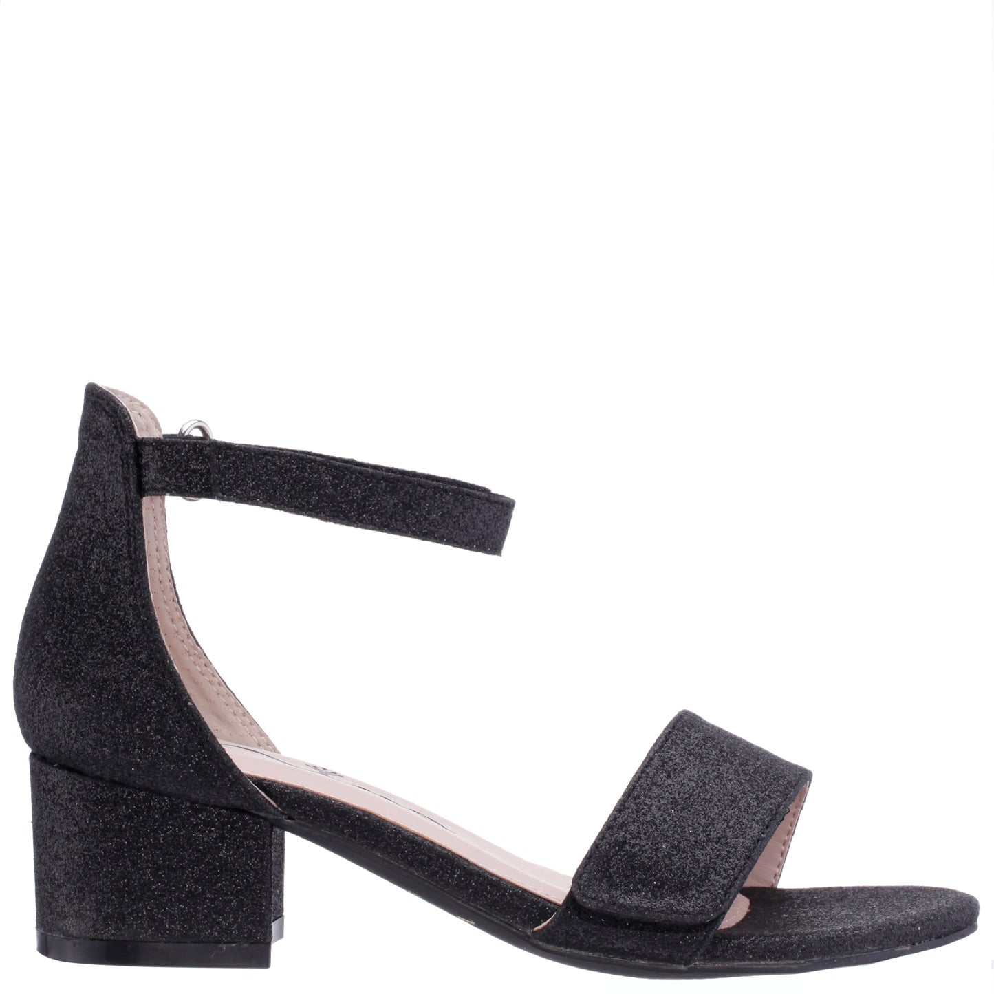 Nina Shoes Girls Rejina Black Glitter Adjustable Dress Sandals