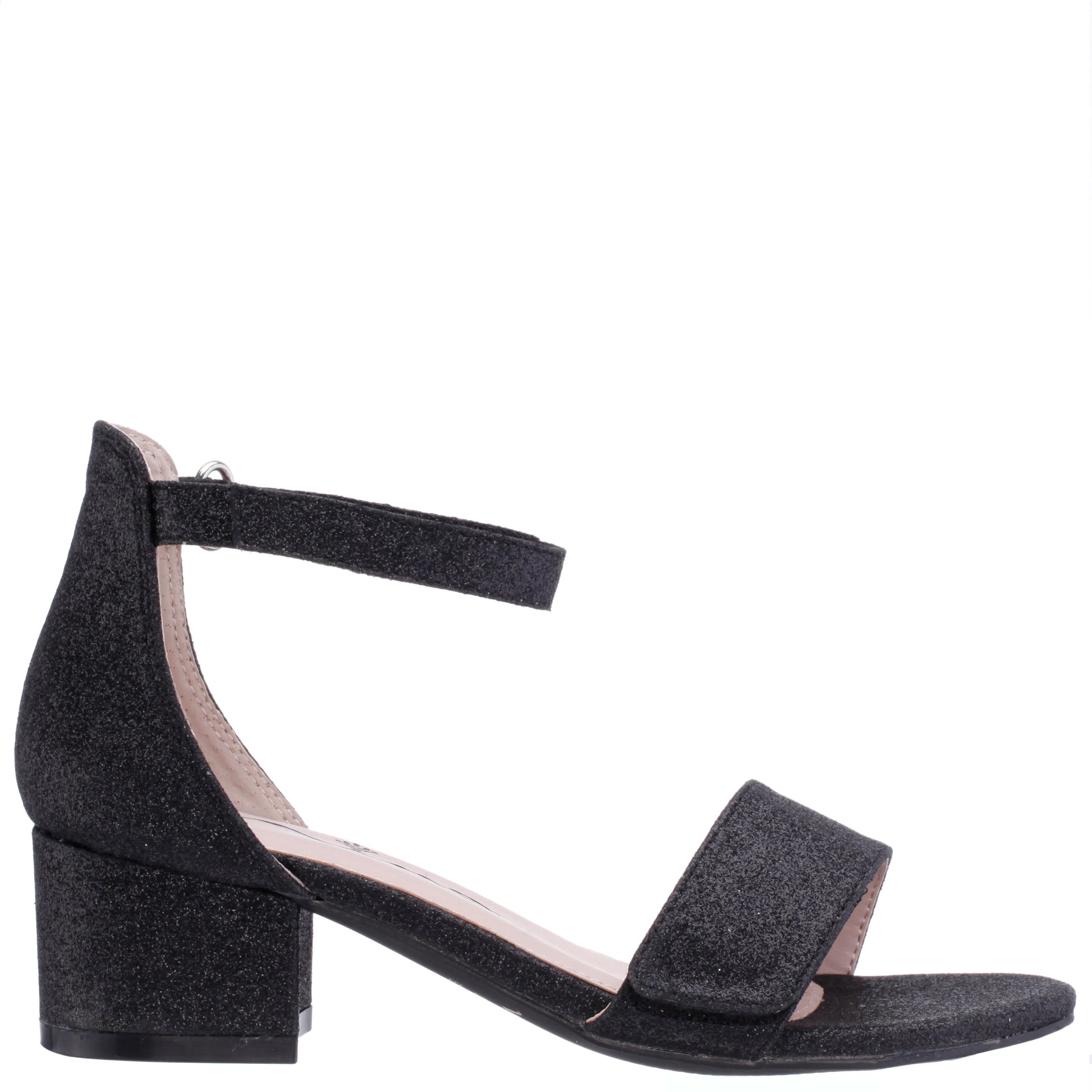 Nina Shoes Girls Rejina Black Glitter Adjustable Dress Sandals