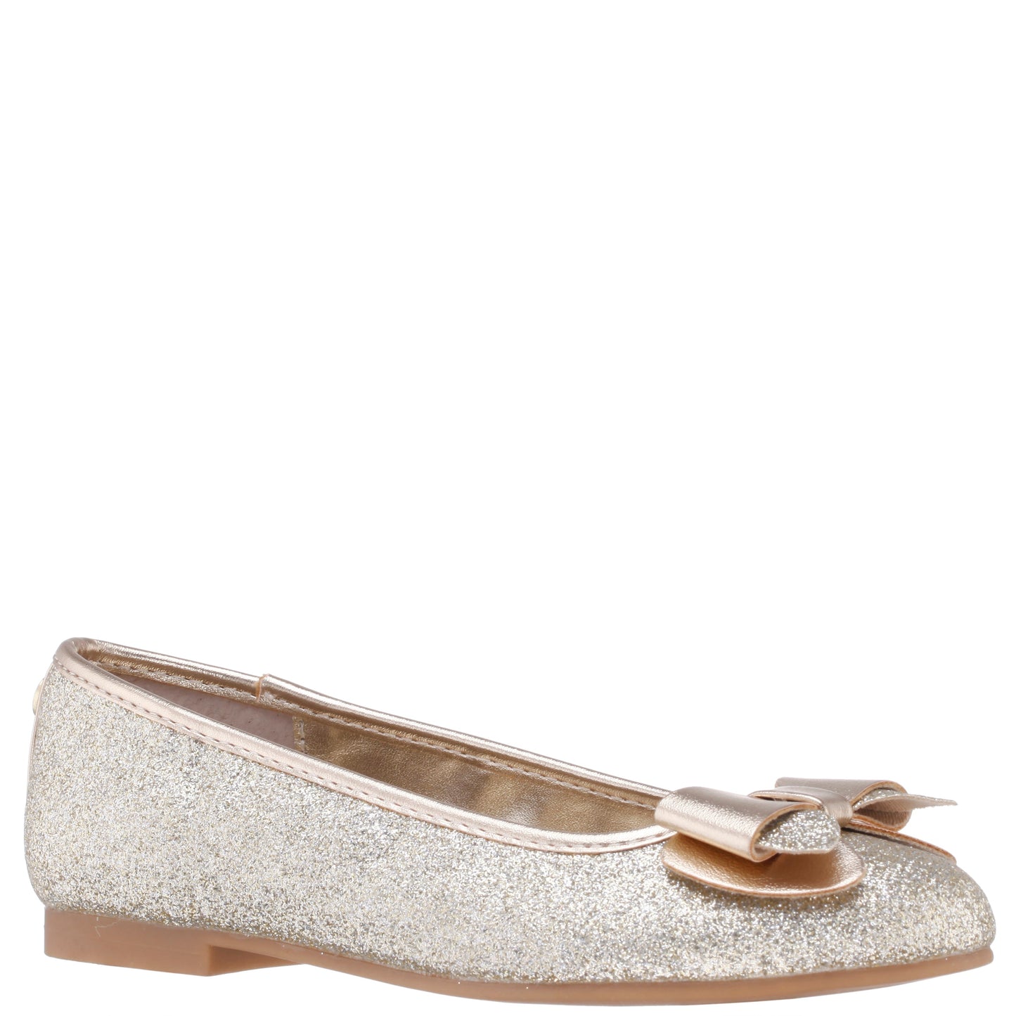 Nina Shoes Girls Kenzee Platino Glitter Ballet Flats