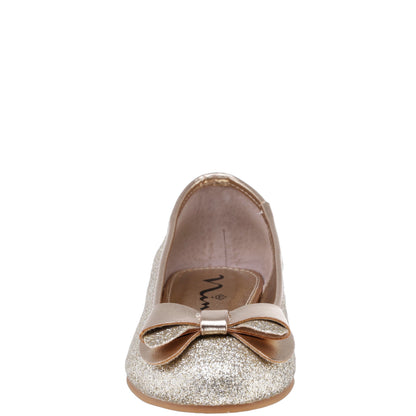 Nina Shoes Girls Kenzee Platino Glitter Ballet Flats