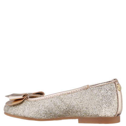 Nina Shoes Girls Kenzee Platino Glitter Ballet Flats