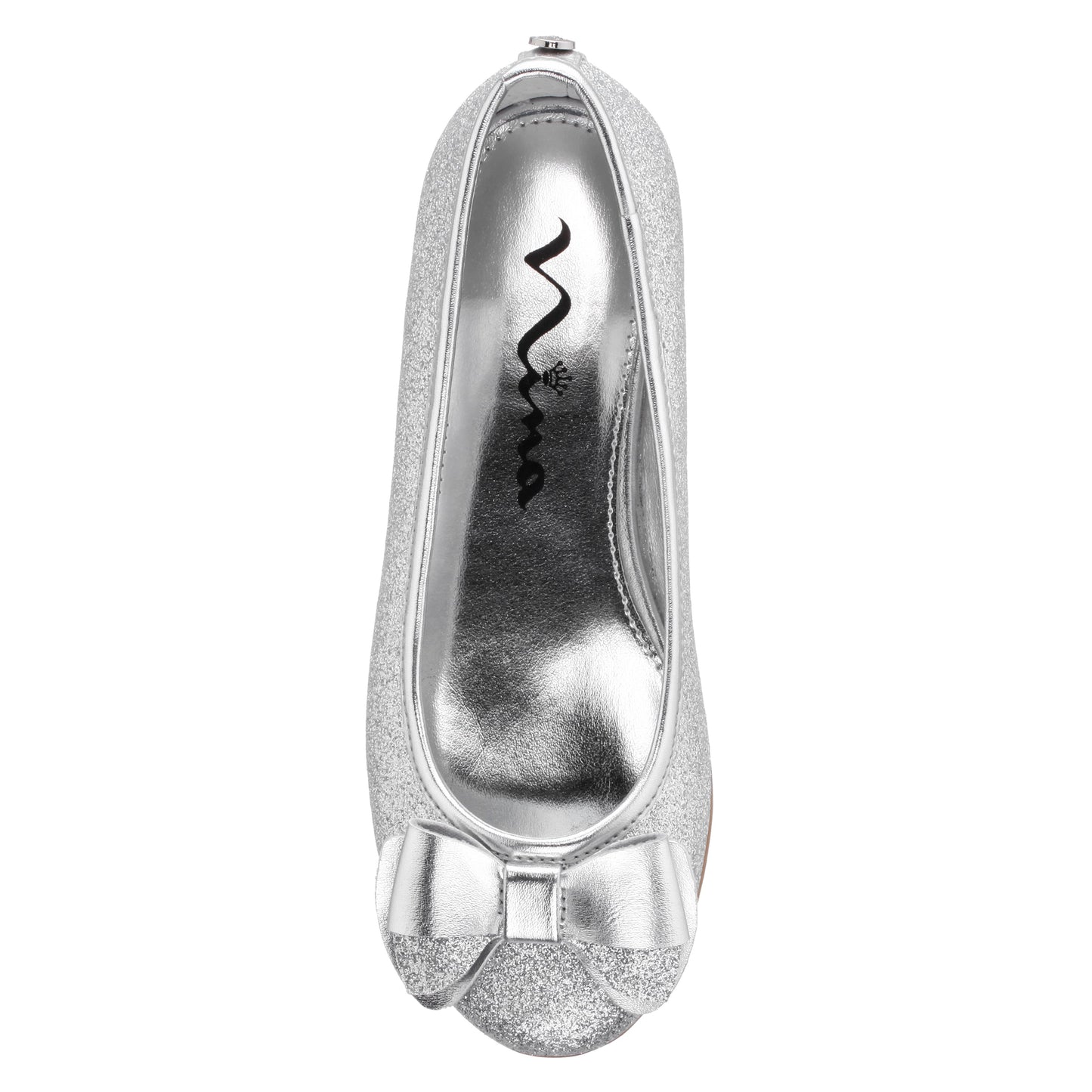 Nina Shoes Girls Kenzee Silver Glitter Ballet Flats