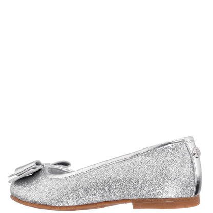 Nina Shoes Girls Kenzee Silver Glitter Ballet Flats