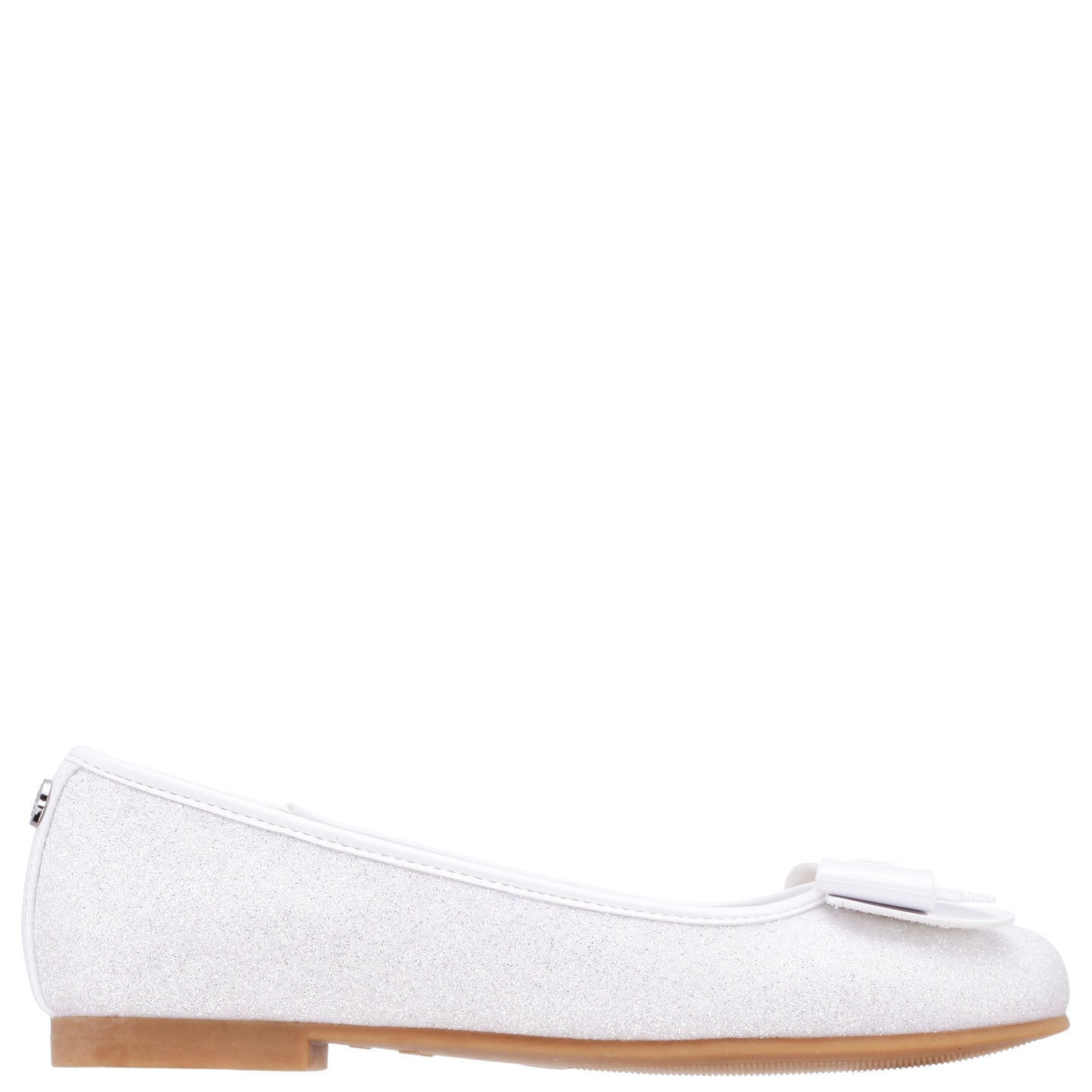 Nina Shoes Girls Kenzee White Glitter Ballet Flats
