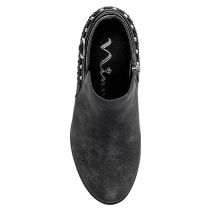 Nina Shoes Girls Kassie Black Shimmer Inside Zip Ankle Boots