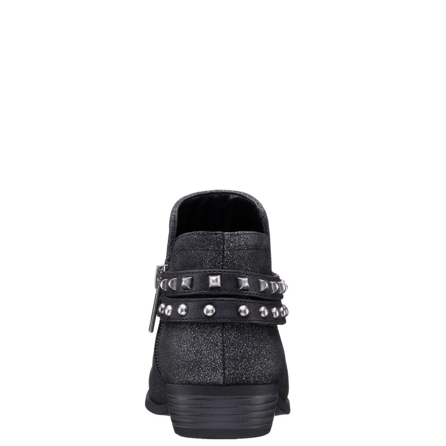 Nina Shoes Girls Nicolena Black Shimmer Inside Zip Ankle Boots
