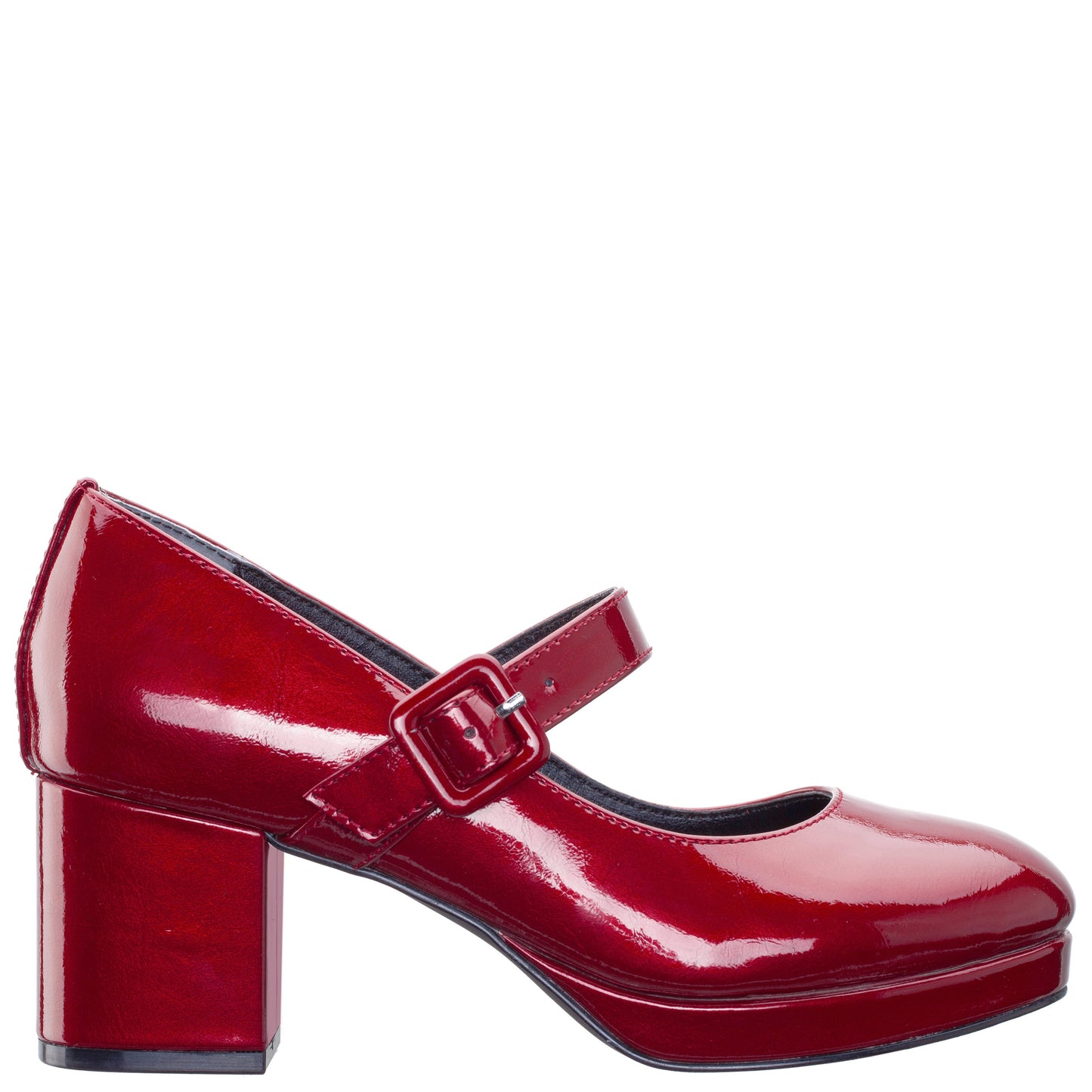 Nina Shoes Girls Catalina Red Patent Adjustable Buckle Dress Shoes