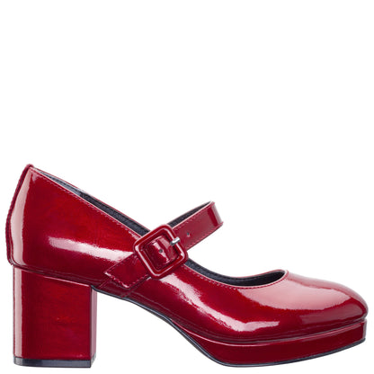 Nina Shoes Girls Catalina Red Patent Adjustable Buckle Dress Shoes