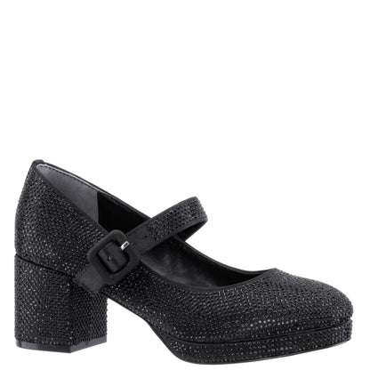 Nina Shoes Girls Catalina2 Black Stone Adjustable Buckle Dress Shoe