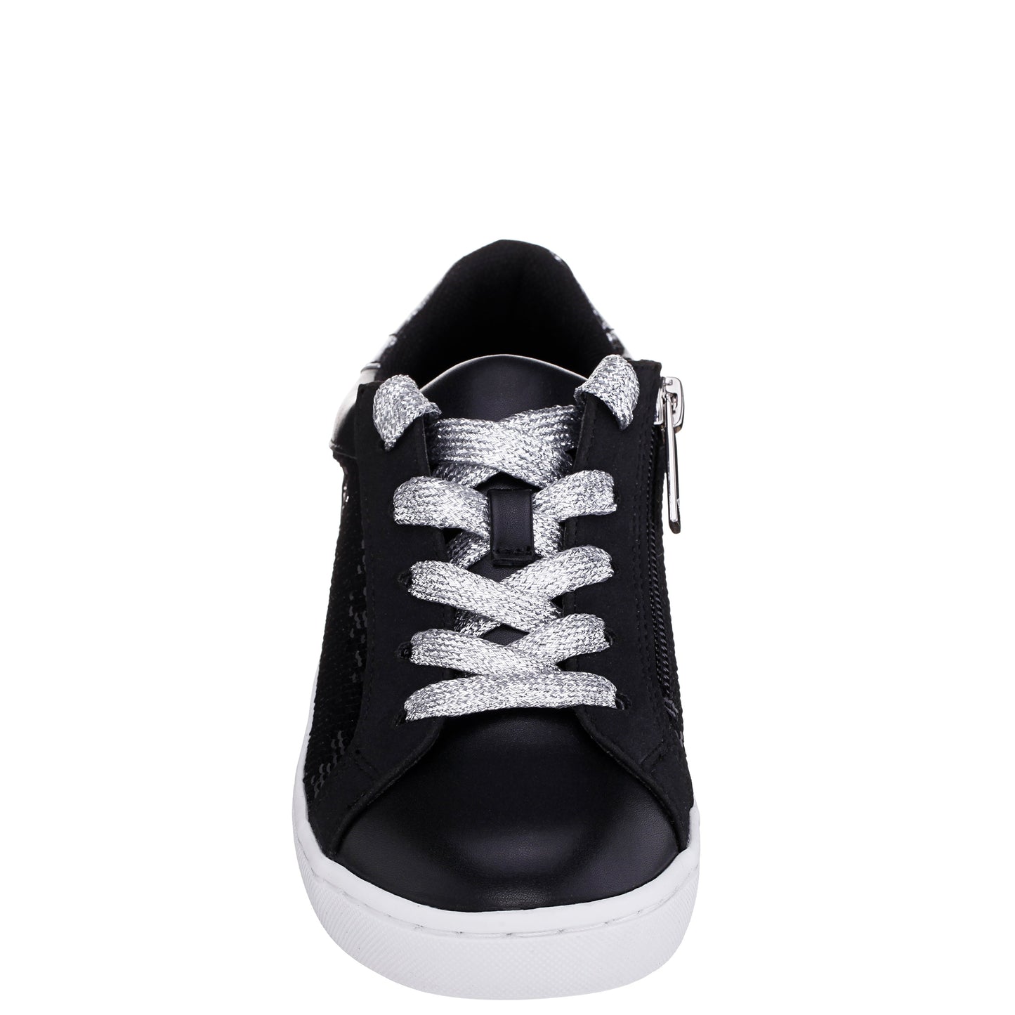 Nina Shoes Girls Waleska Black Sequin Low Top Sneakers