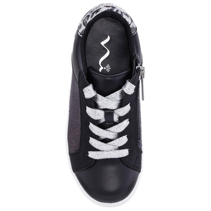 Nina Shoes Girls Waleska Black Sequin Low Top Sneakers